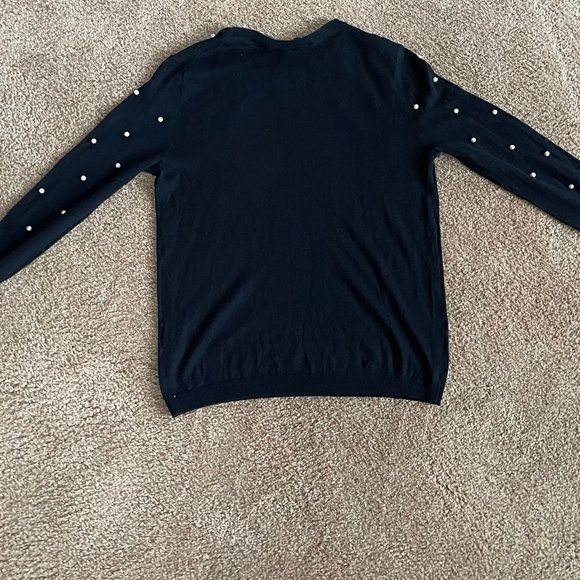 Zara Women's Black Sweater with Simulated pearls - Picture 2 of 4